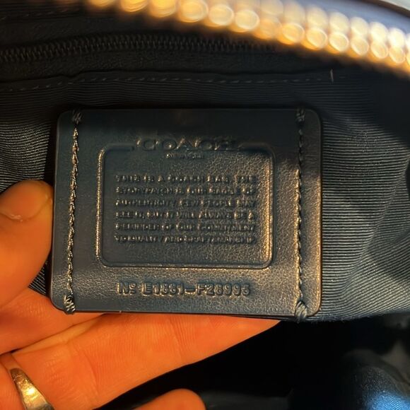 COACH Mini Charlie Backpack in Pebble Leather blue color used in GUC - Picture 7 of 11